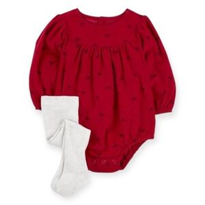 Carter's Red and Gray Baby Girl 6M One Piece Set